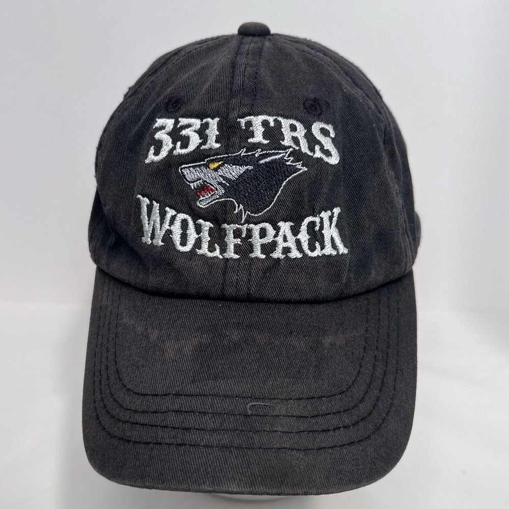 331st TRS Wolfpack Embroidered Cap Dark Gray Adjustable Hat‎ Cobra Brand